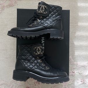 Chanel combat boots